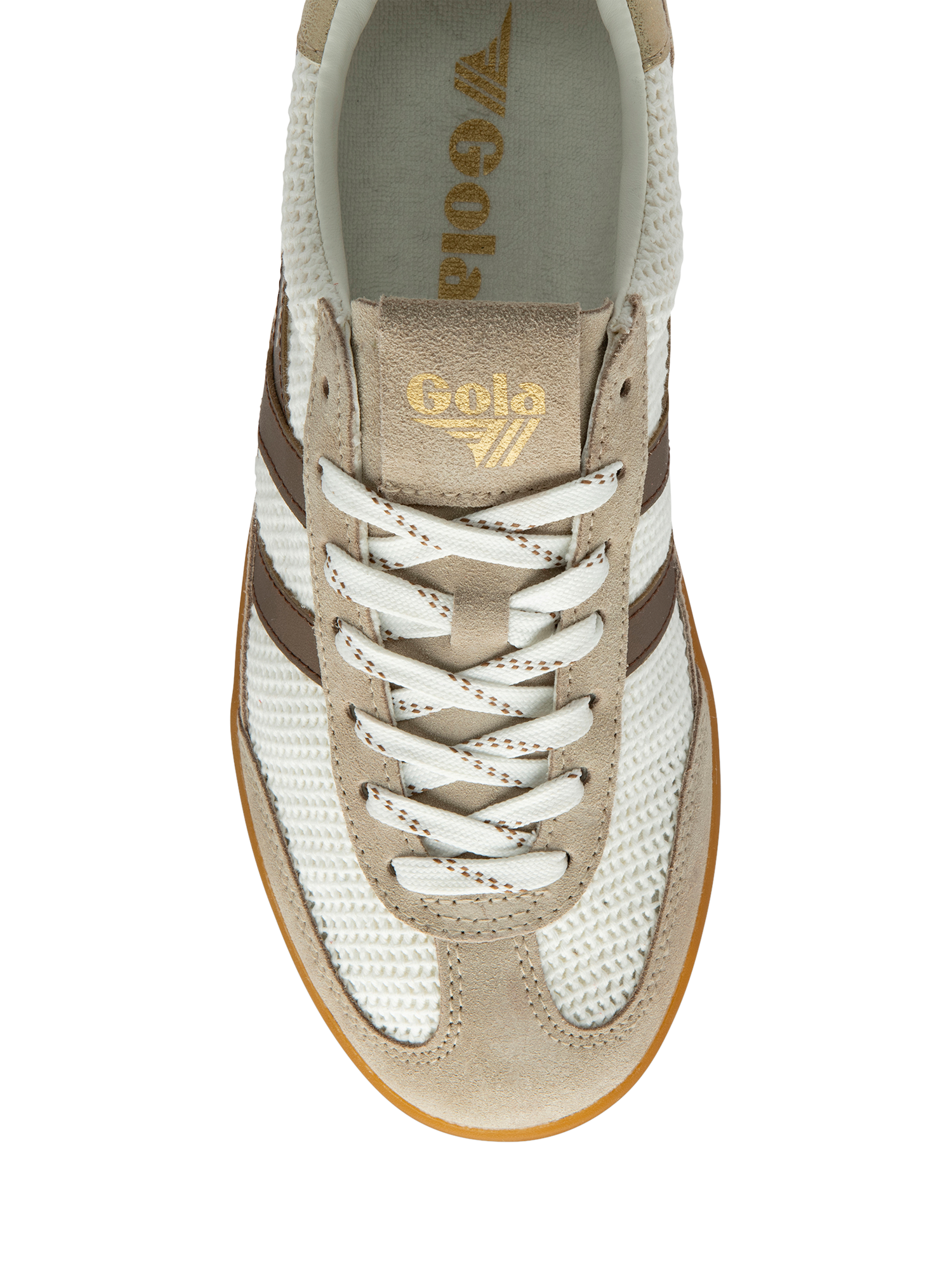 Product image 5 of 5, which shows Gola Classics Cyclone Zephyr Trainers, Off White/Bone/Otter, 3