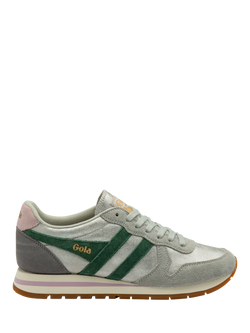 Gola Classics Women's Daytona Blaze Trainers, Silver/Evergreen/Chalk, Silver/Evergreen/Chalk