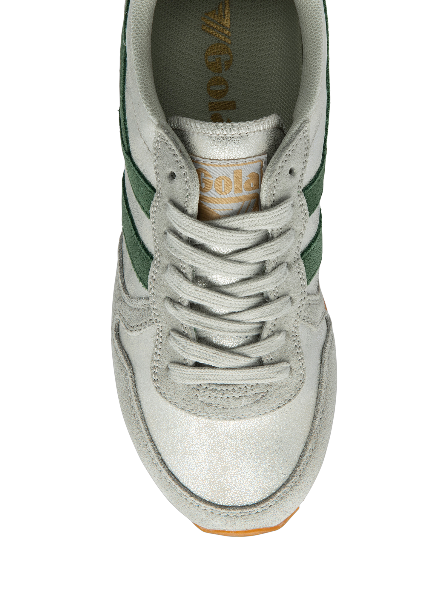 Product image 5 of 5, which shows Gola Classics Women's Daytona Blaze Trainers, Silver/Evergreen/Chalk, 3
