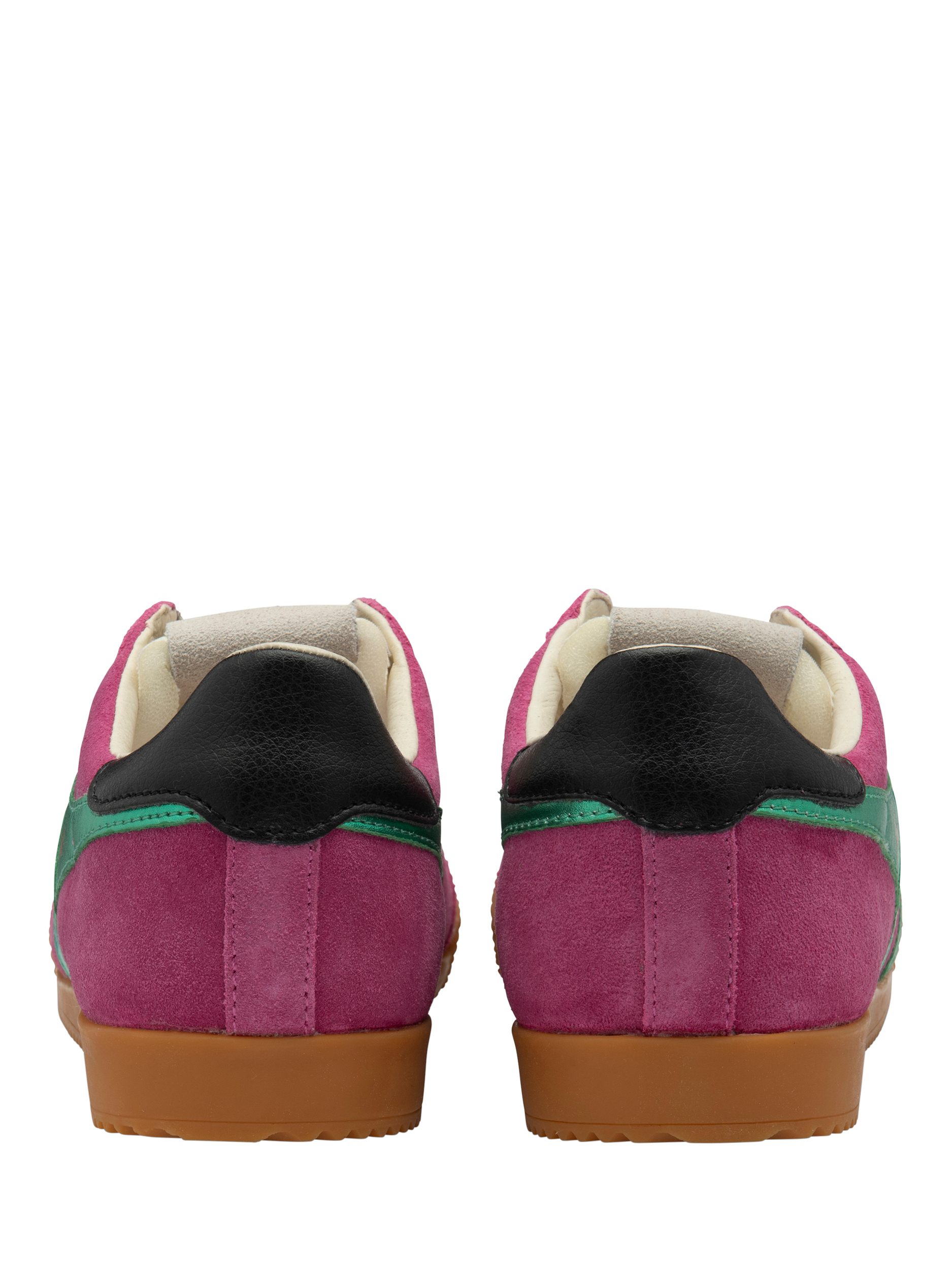 Product image 4 of 5, which shows Gola Classics Elan Glitz Trainers, Fuchsia/Emerald/Black, 3