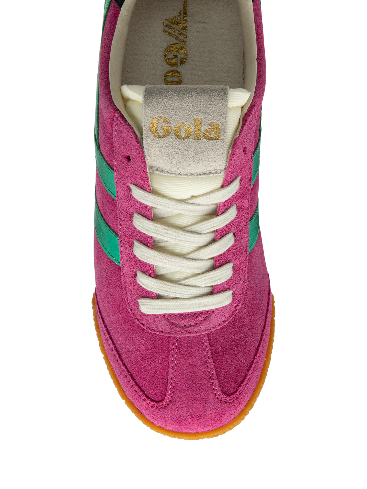 Product image 5 of 5, which shows Gola Classics Elan Glitz Trainers, Fuchsia/Emerald/Black, 3