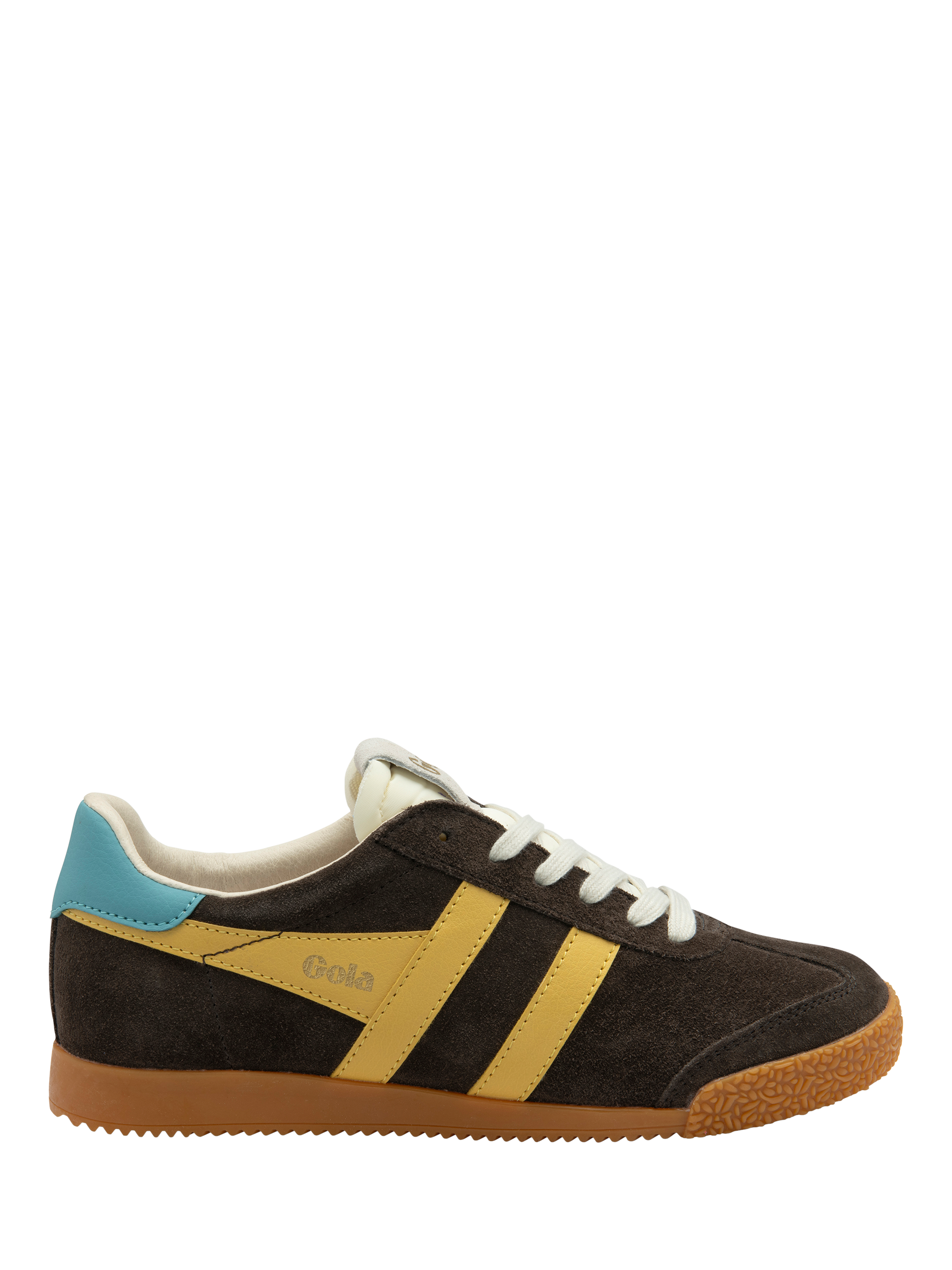 Product image 1 of 5, which shows Gola Classics Women's Elan Trainers, Mocha/Pollen/Ocean, 3