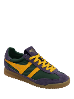 Gola Classics Firefly Lace Up Trainers - view 2, Evergreen/Plum/Sun