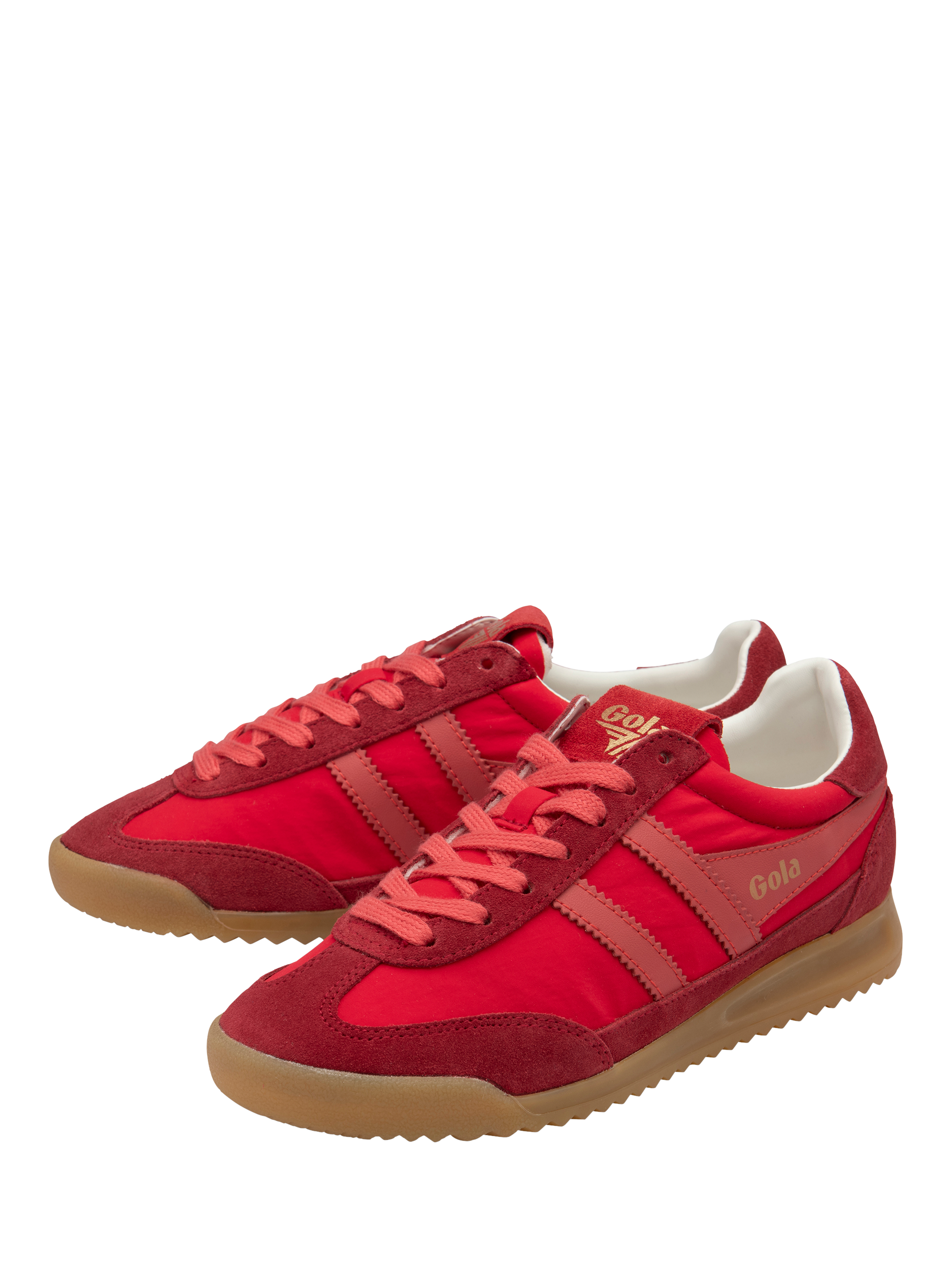 Product image 3 of 5, which shows Gola Classics Firefly Trainers , Red/Deep Red/Coral, 3