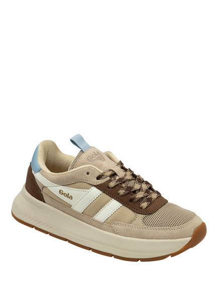 Gola Phoenix Suede Trainers, Bone/Otter/Air - view 2, Bone/Otter/Air
