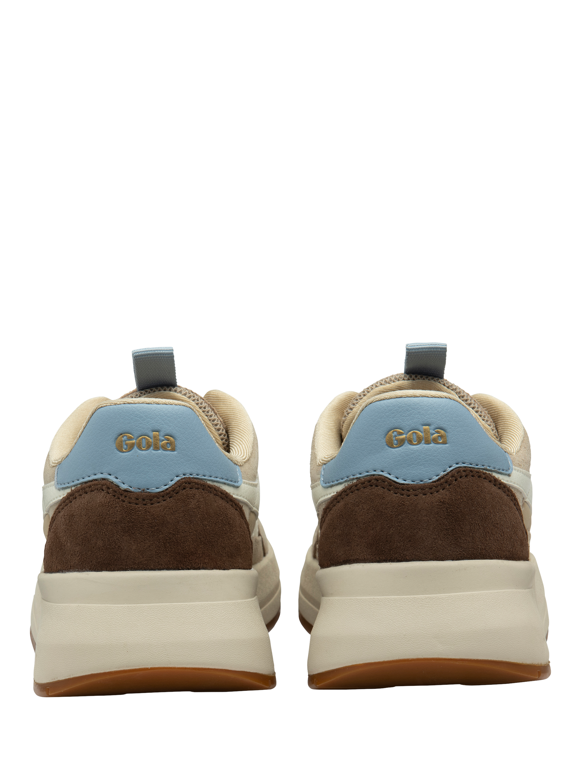 Product image 4 of 5, which shows Gola Phoenix Suede Trainers, Bone/Otter/Air, 3