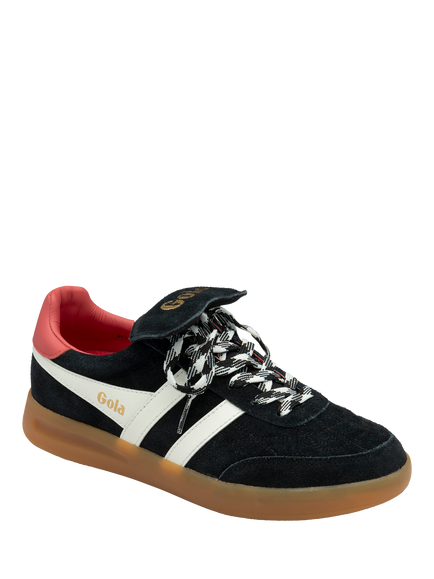 Gola Classics Stadia '86 Trainers, Black/Off White/Coral - view 2, Black/Off White/Coral