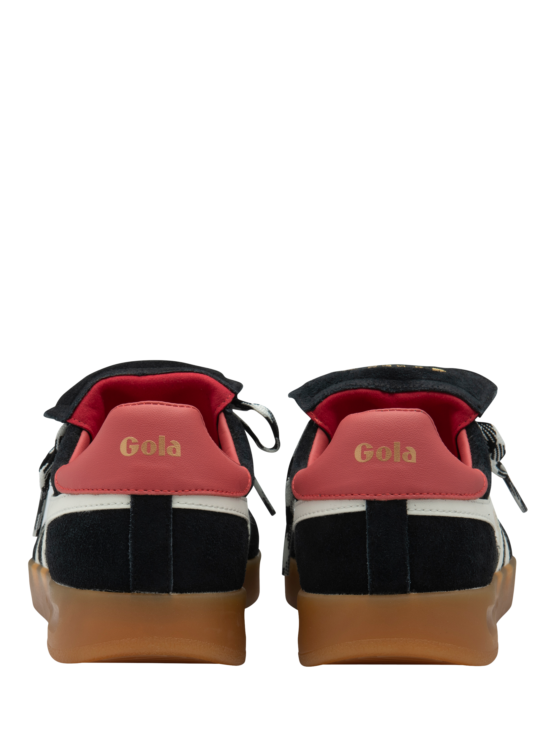 Product image 4 of 5, which shows Gola Classics Stadia '86 Trainers, Black/Off White/Coral, 3