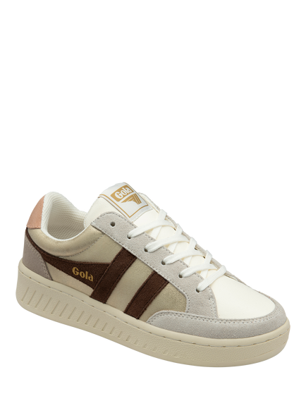 Gola Classics Superslam Blaze Trainers, Gold/Dark Brown/Camel - view 2, Gold/Dark Brown/Camel