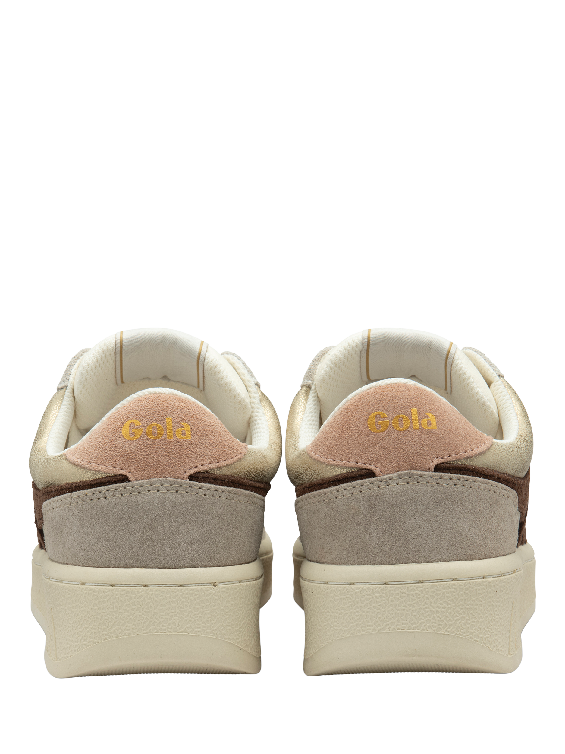 Product image 4 of 5, which shows Gola Classics Superslam Blaze Trainers, Gold/Dark Brown/Camel, 3