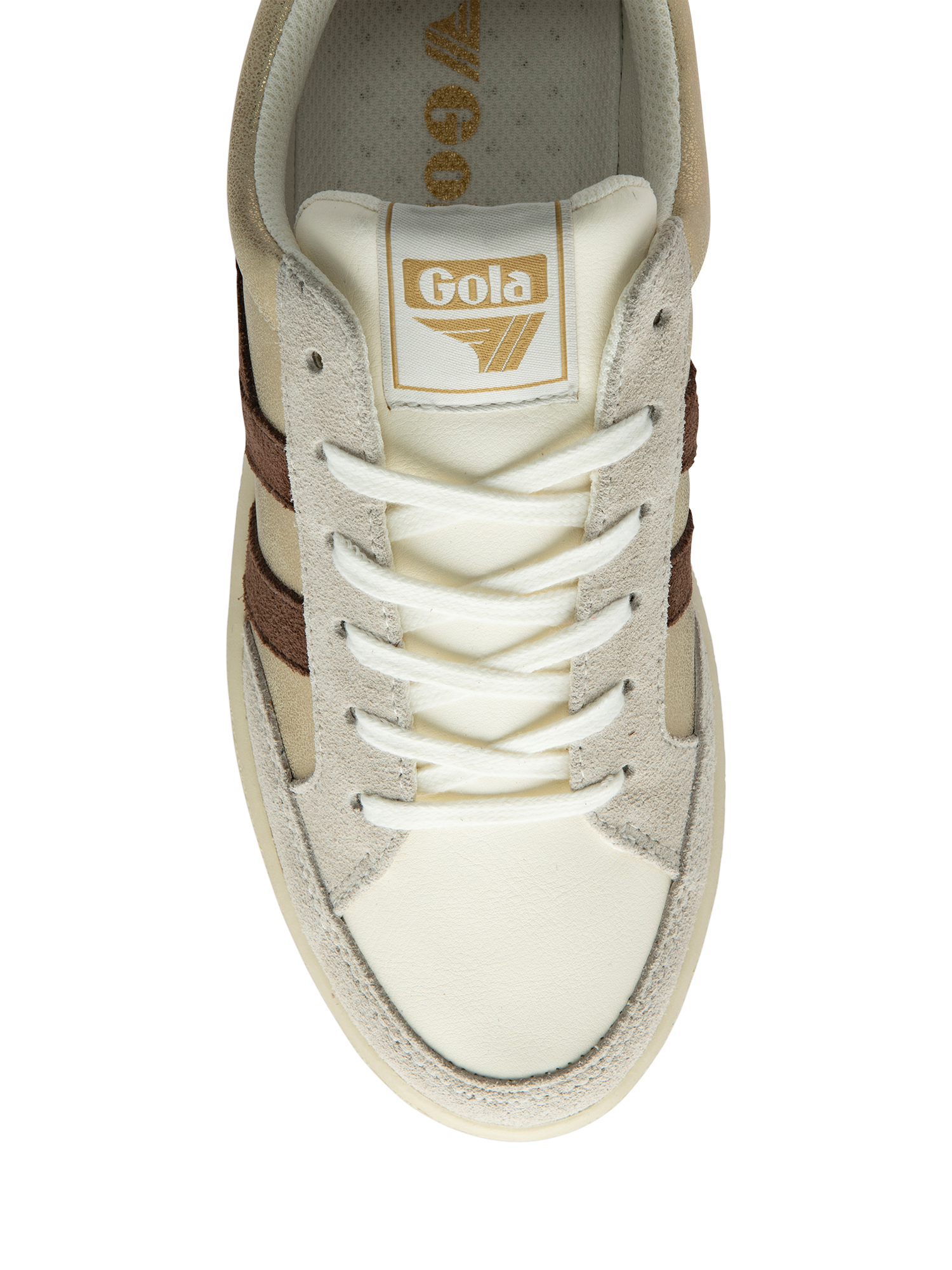 Product image 5 of 5, which shows Gola Classics Superslam Blaze Trainers, Gold/Dark Brown/Camel, 3