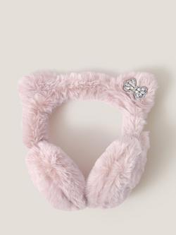Monsoon Kids' Fluffy Cat Earmuffs, Pink, Pink