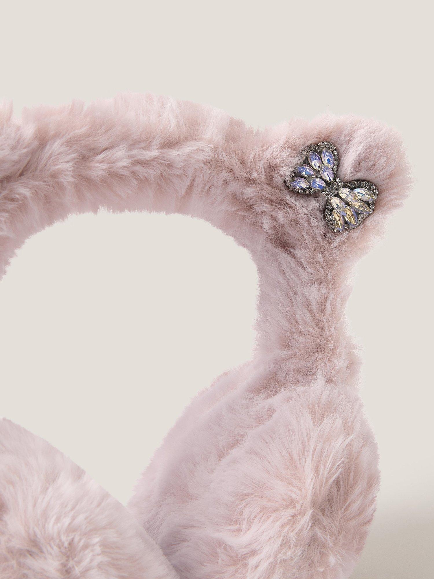 Product image 2 of 2, which shows Monsoon Kids' Fluffy Cat Earmuffs, Pink