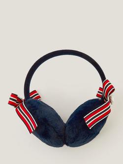 Monsoon Kids' Smart Bow Ear Muffs, Navy, Navy