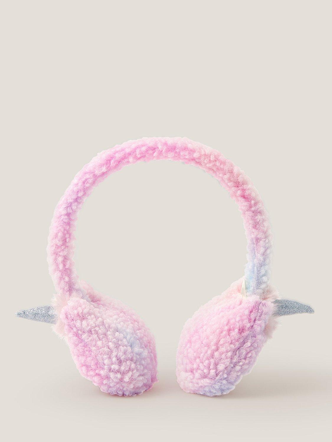 Product image 1 of 2, which shows Monsoon Kids' Unicorn Borg Earmuffs, Pink
