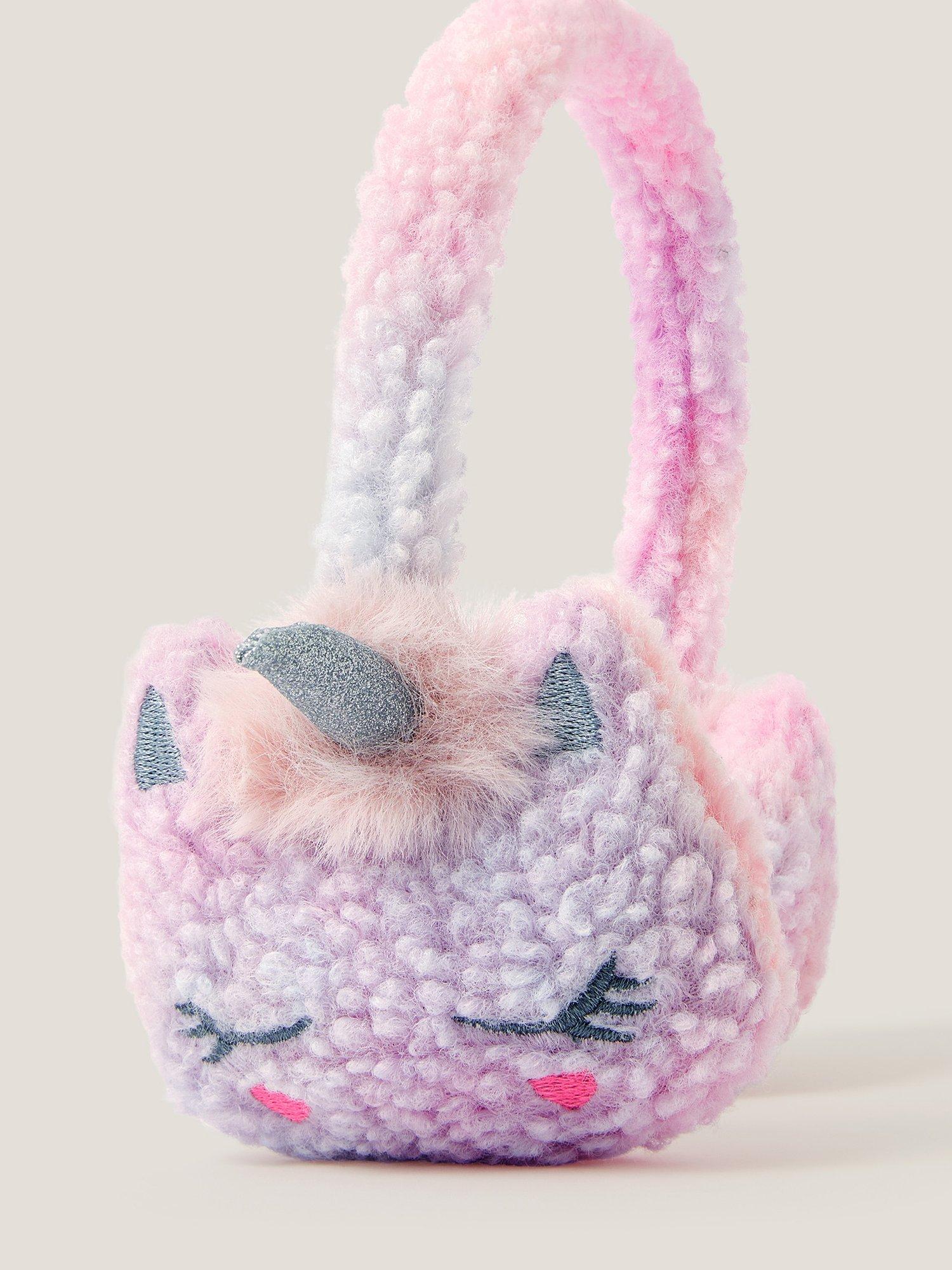 Product image 2 of 2, which shows Monsoon Kids' Unicorn Borg Earmuffs, Pink