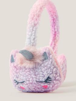 Monsoon Kids' Unicorn Borg Earmuffs, Pink - view 2, Multi