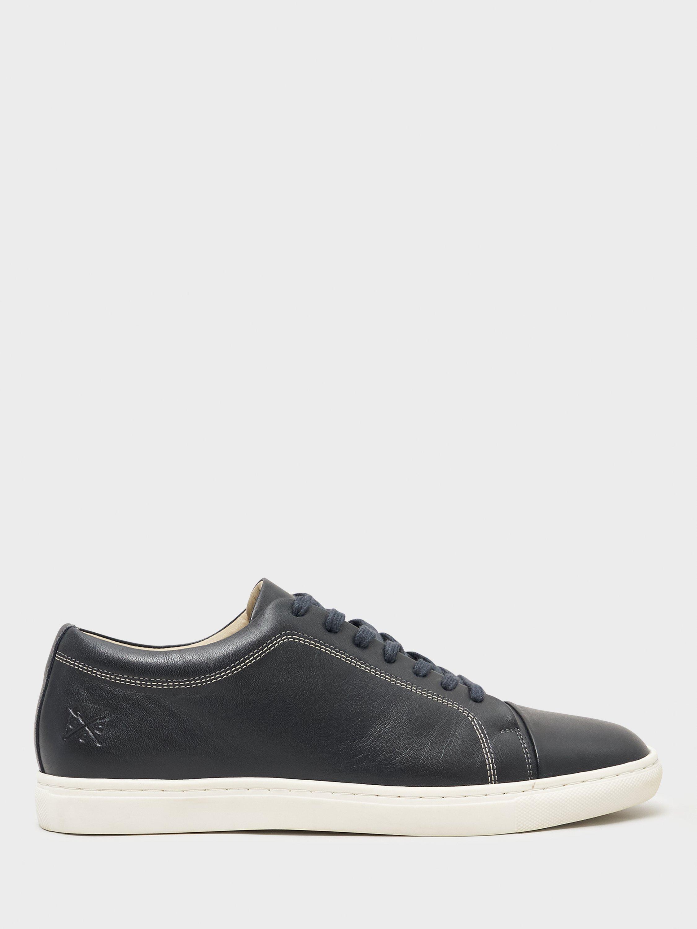 Product image 1 of 4, which shows Crew Clothing Lace Up Leather Trainers, Graphite Grey, 7