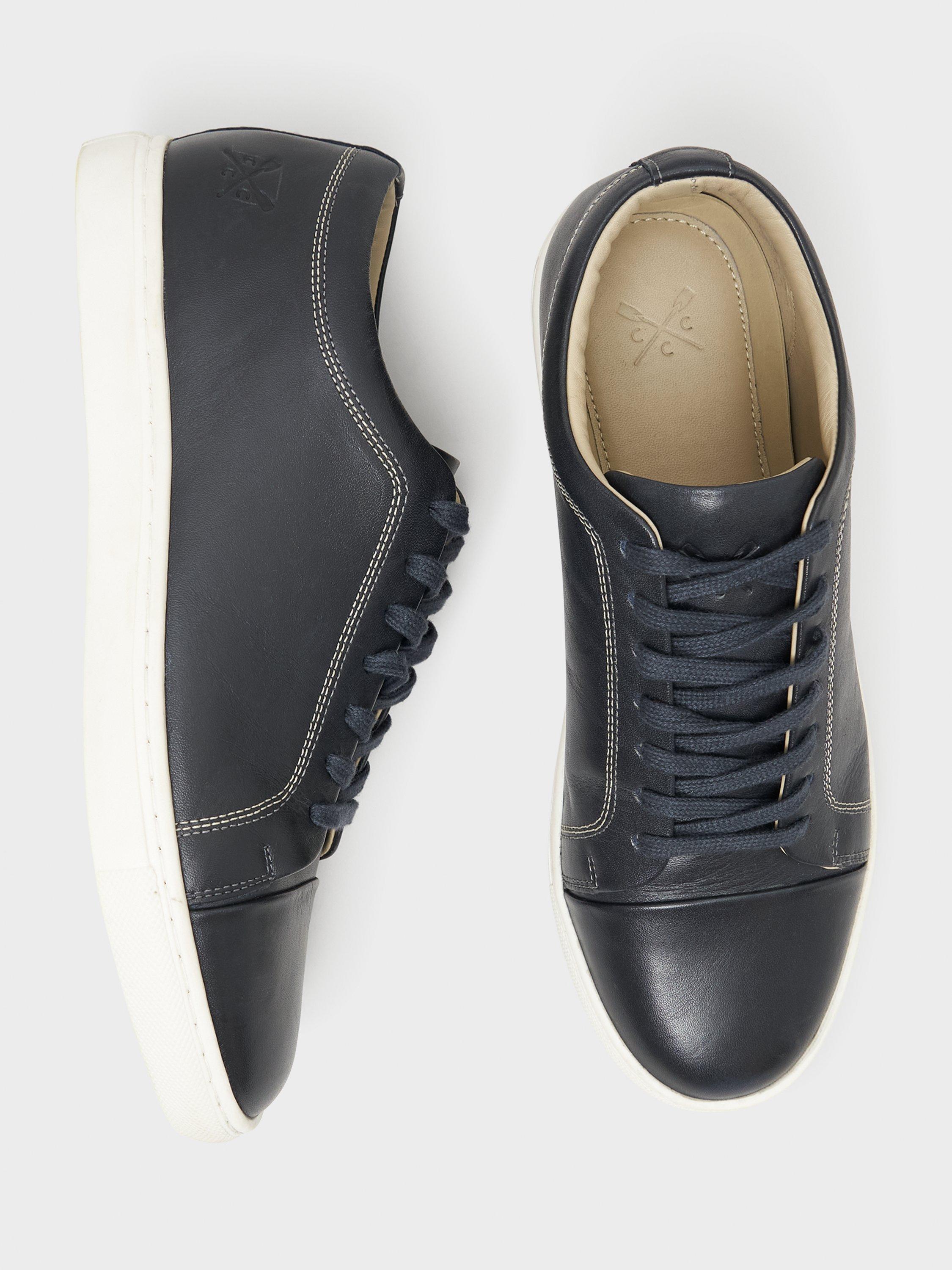 Product image 3 of 4, which shows Crew Clothing Lace Up Leather Trainers, Graphite Grey, 7