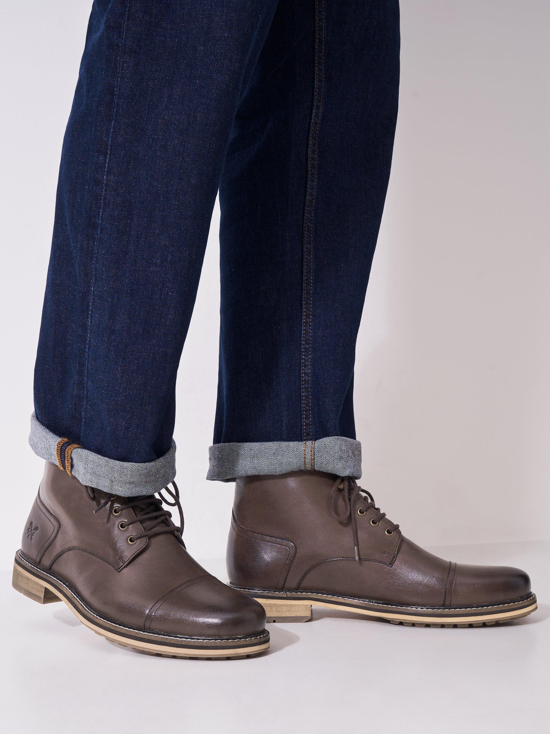Product image 2 of 4, which shows Crew Clothing Leather Ankle Boots, Chocolate Brown, 8