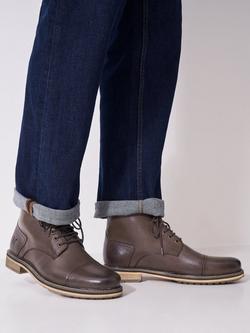 Crew Clothing Leather Ankle Boots, Chocolate Brown - view 2, Chocolate Brown
