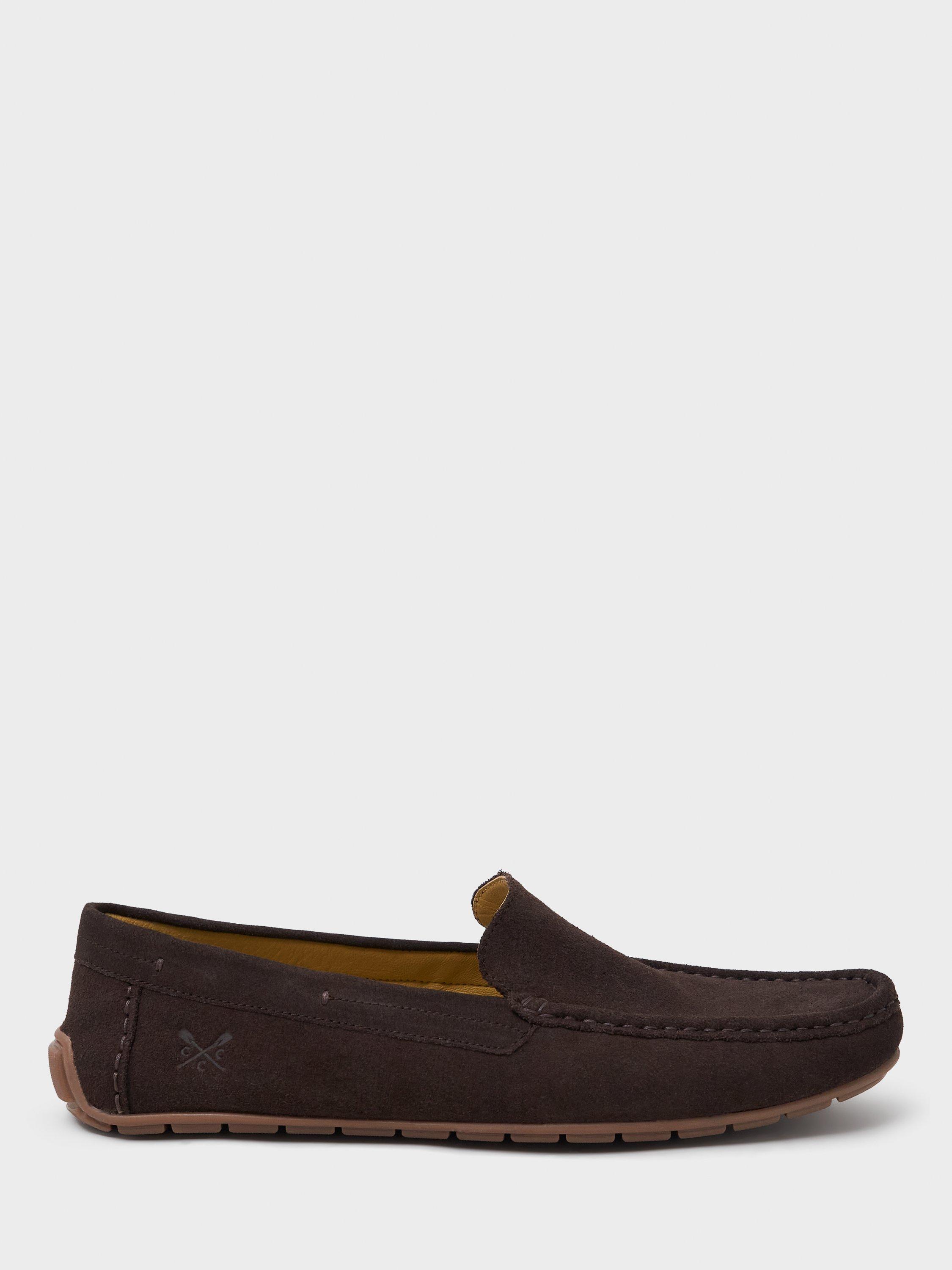 Product image 1 of 4, which shows Crew Clothing Suede Loafers, Chocolate Brown, 7
