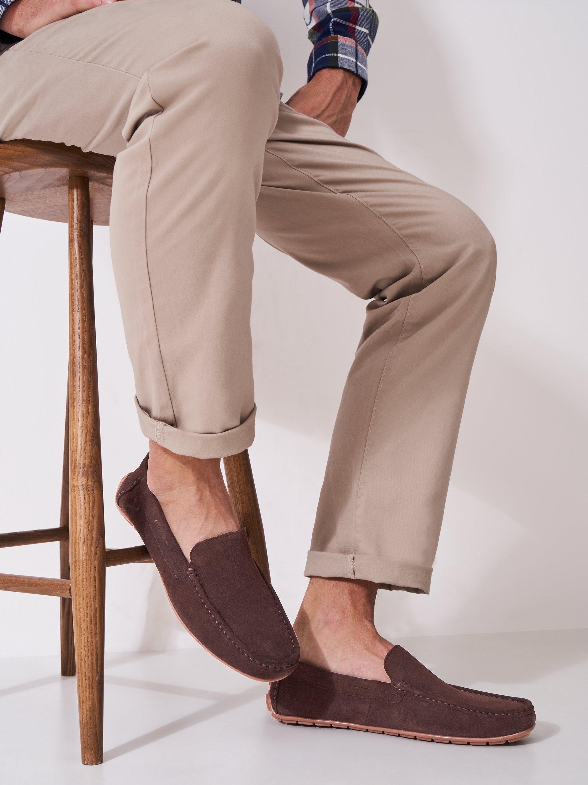 Product image 2 of 4, which shows Crew Clothing Suede Loafers, Chocolate Brown, 7