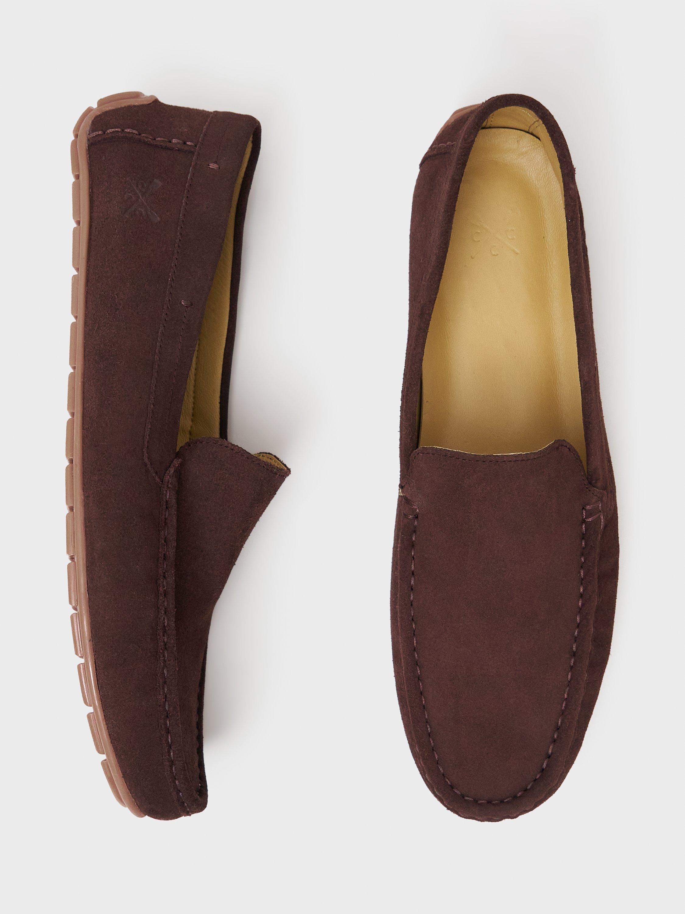 Product image 3 of 4, which shows Crew Clothing Suede Loafers, Chocolate Brown, 7