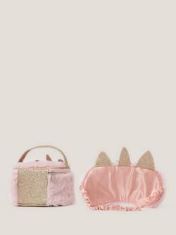 Monsoon Kids' Unicorn Sleep Mask and Vanity Case, Pink - view 2, Pink