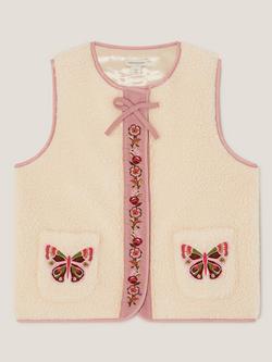 Monsoon Kids' Borg Butterfly Gilet, Ivory - view 2, Ivory