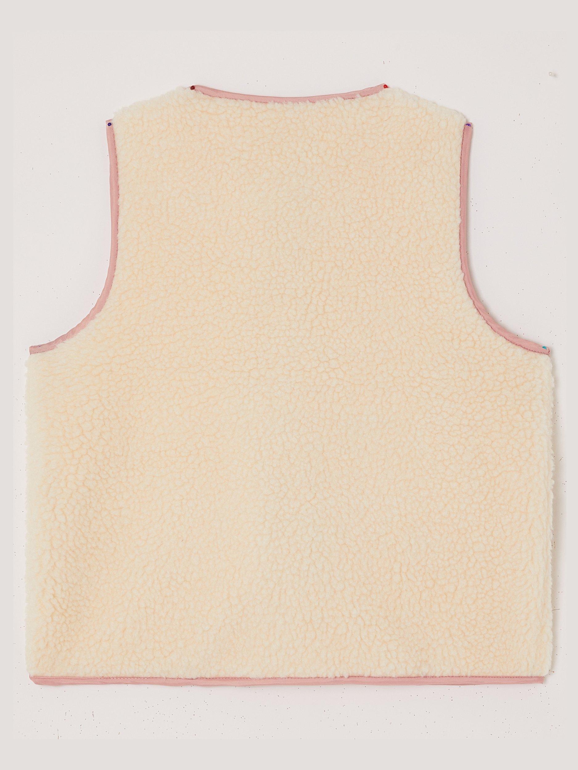 Product image 3 of 4, which shows Monsoon Kids' Borg Butterfly Gilet, Ivory, 2-3 years