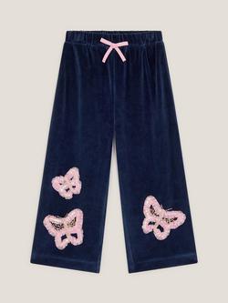 Monsoon Kids' Wide Leg Butterfly Trousers, Navy, Navy