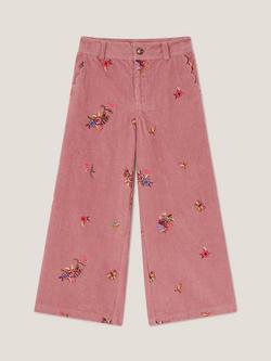 Monsoon Kids' Corduroy Wide Leg Trousers, Pink - view 2, Pink