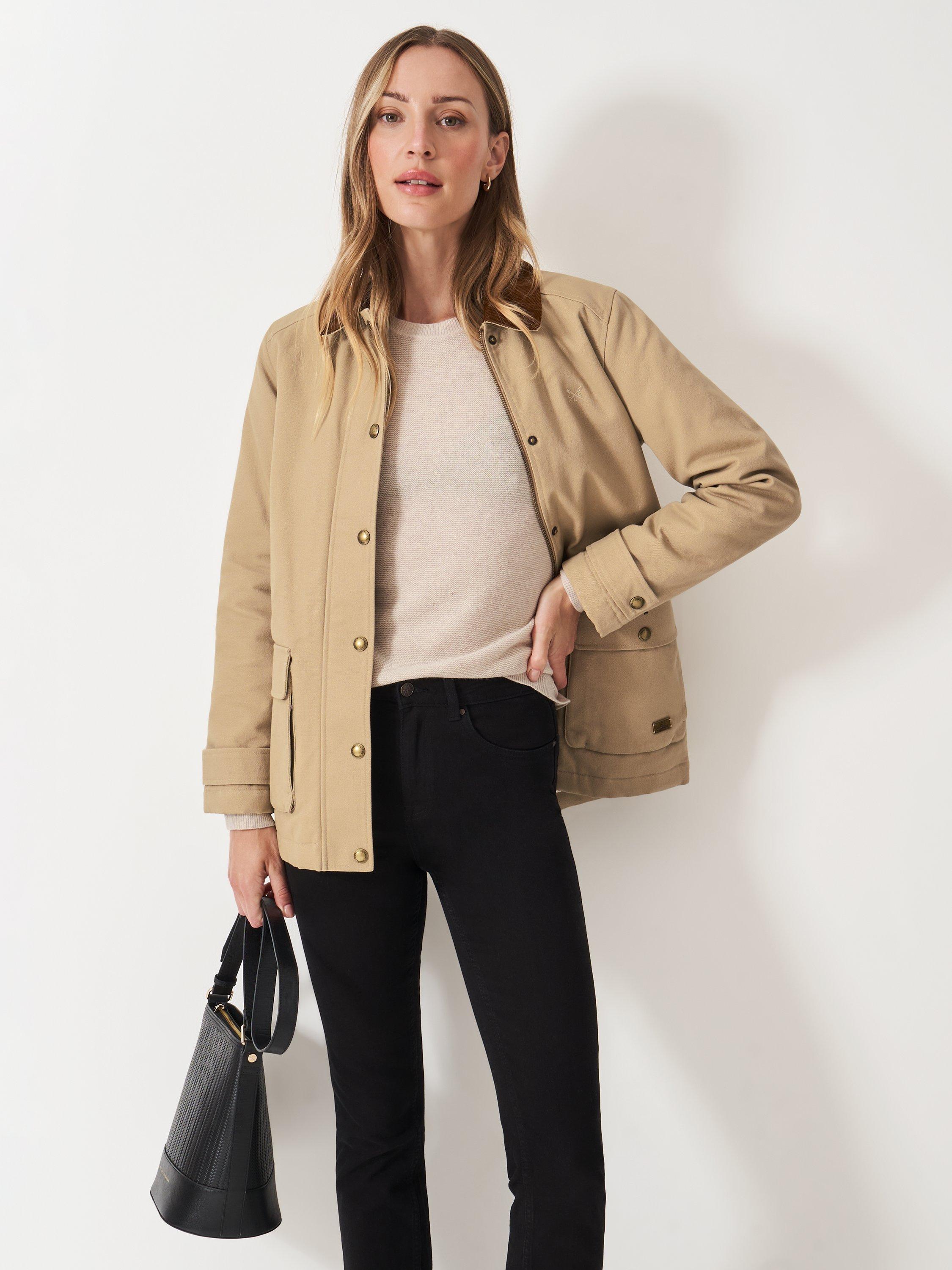 Product image 1 of 5, which shows Crew Clothing Slash Neck Cotton Barn Jacket , Natural, 10