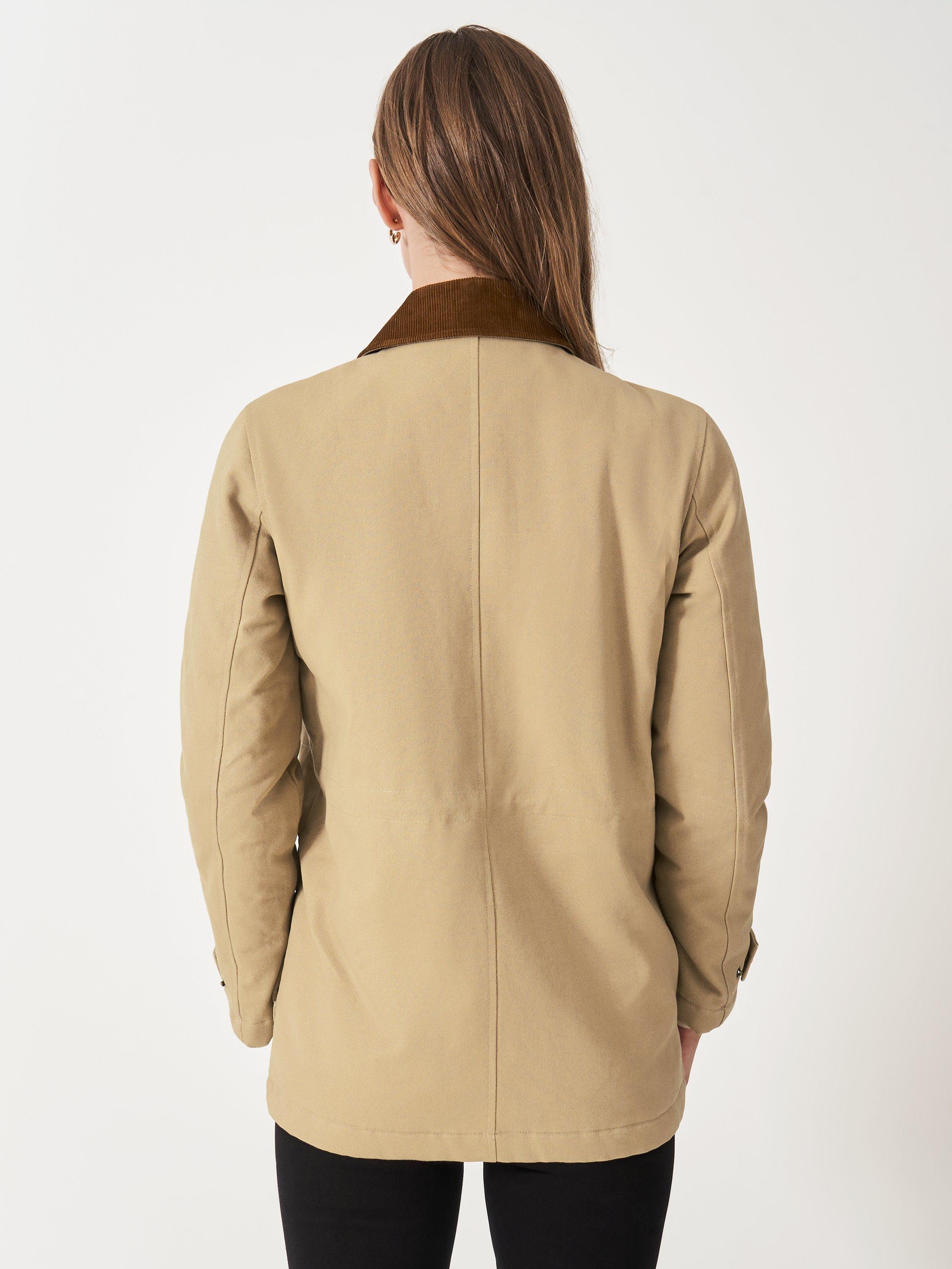 Product image 2 of 5, which shows Crew Clothing Slash Neck Cotton Barn Jacket , Natural, 10