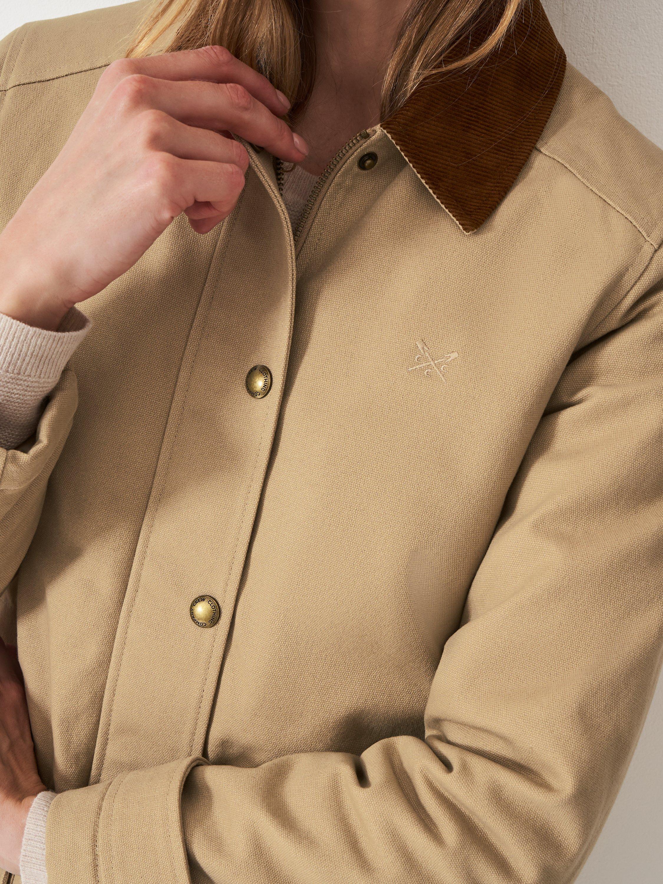 Product image 4 of 5, which shows Crew Clothing Slash Neck Cotton Barn Jacket , Natural, 10