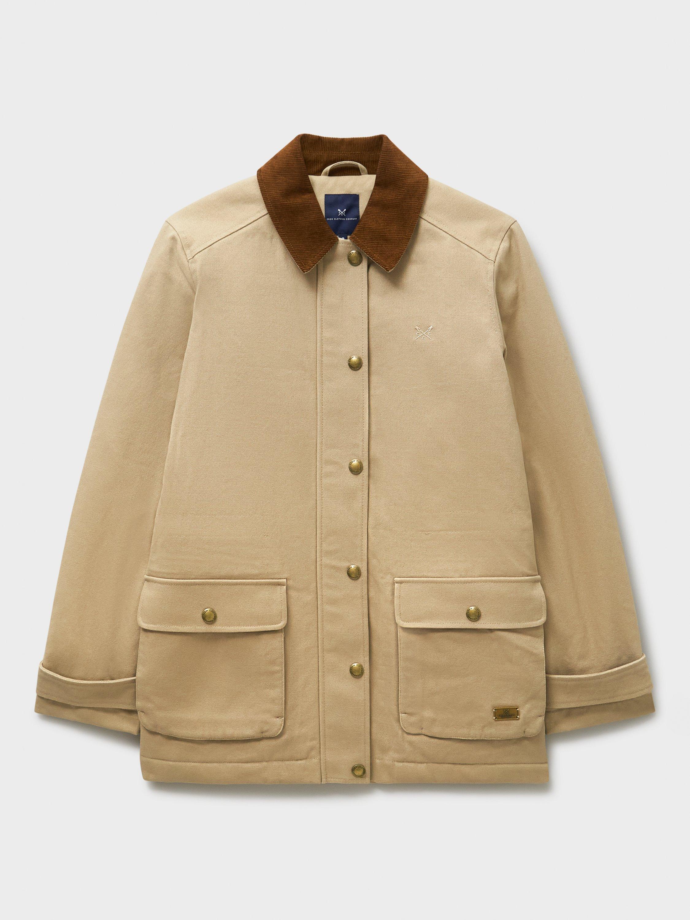 Product image 5 of 5, which shows Crew Clothing Slash Neck Cotton Barn Jacket , Natural, 10