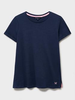 Crew Clothing Boat Neck Stripe Long Sleeve Top, Blue/White, Blue/White