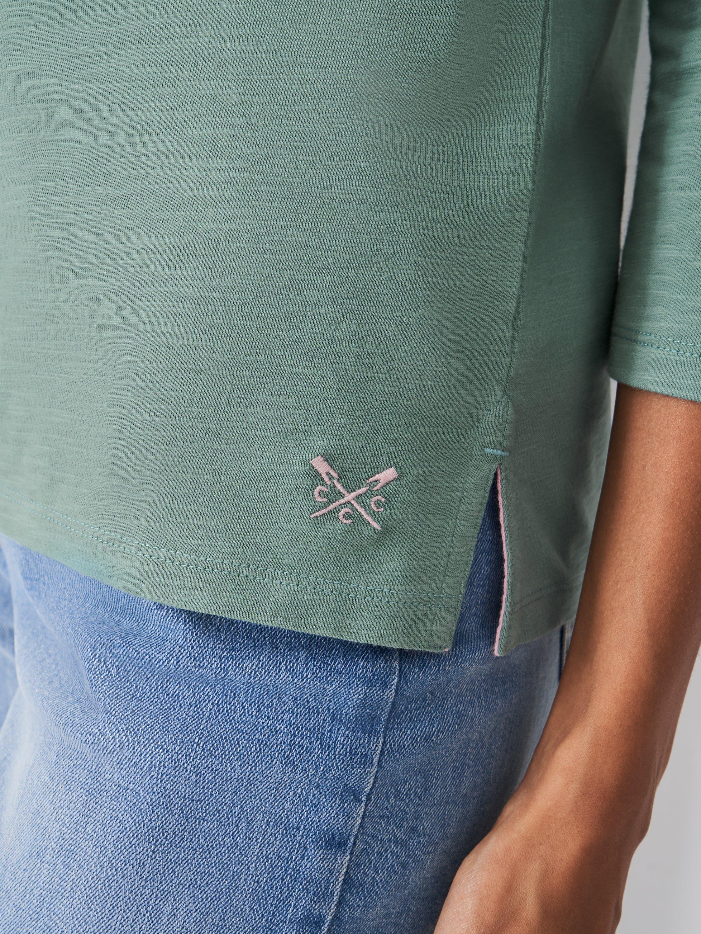 Product image 4 of 5, which shows Crew Clothing Crew Neck Cotton Shirt, Dark Green, 10