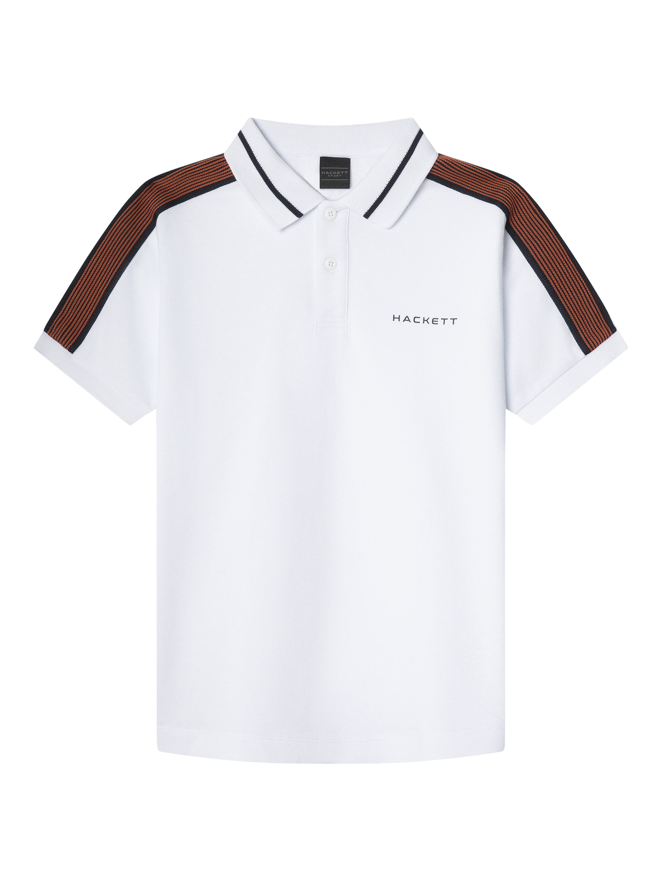 Product image 1 of 4, which shows Hackett London Kids' Cotton Polo Shirt, Optic White, 15 years