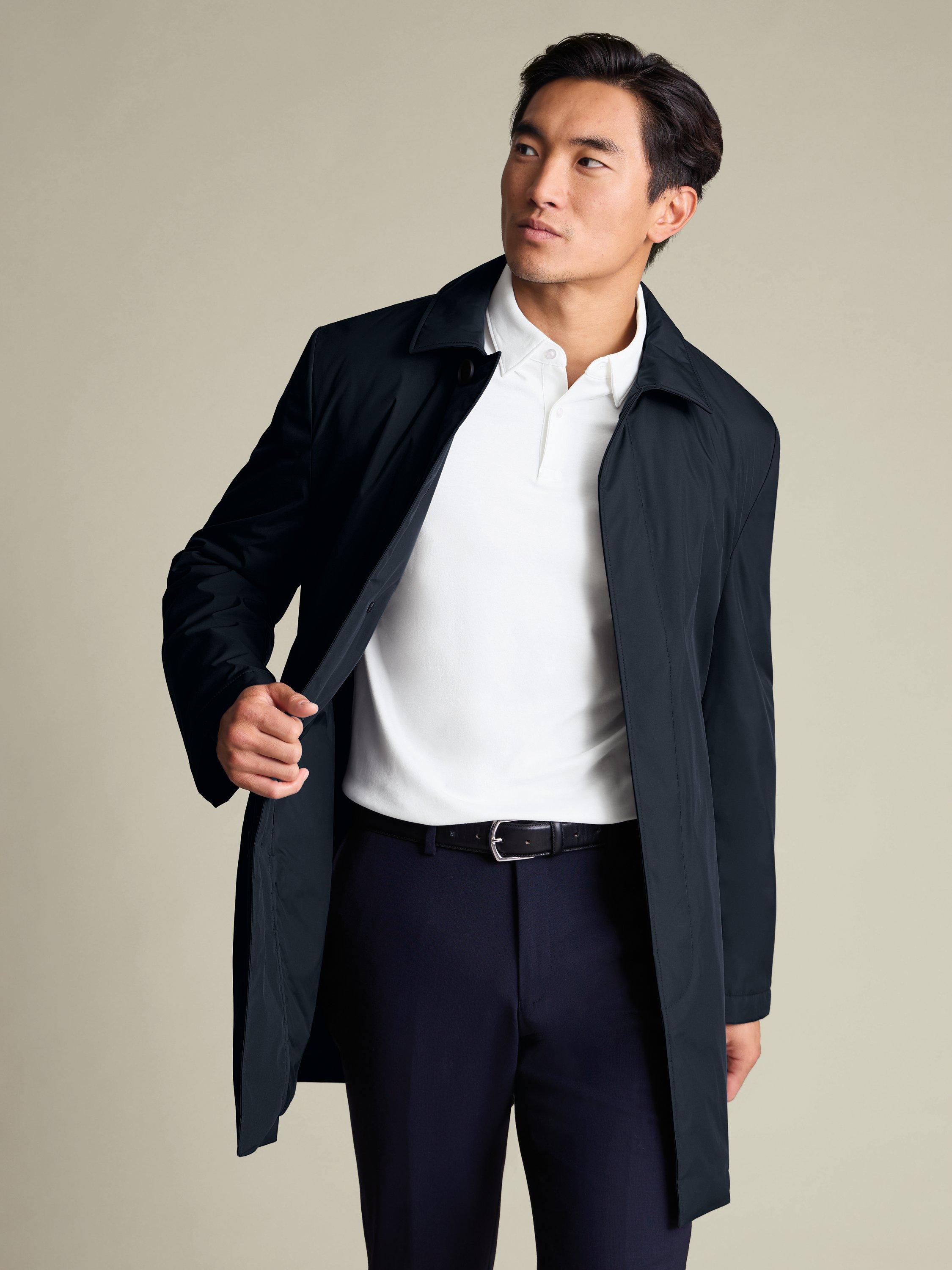 Product image 1 of 5, which shows Charles Tyrwhitt Raincoat, Navy, L