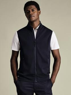 Charles Tyrwhitt Zip Front Cotton Gilet, Navy