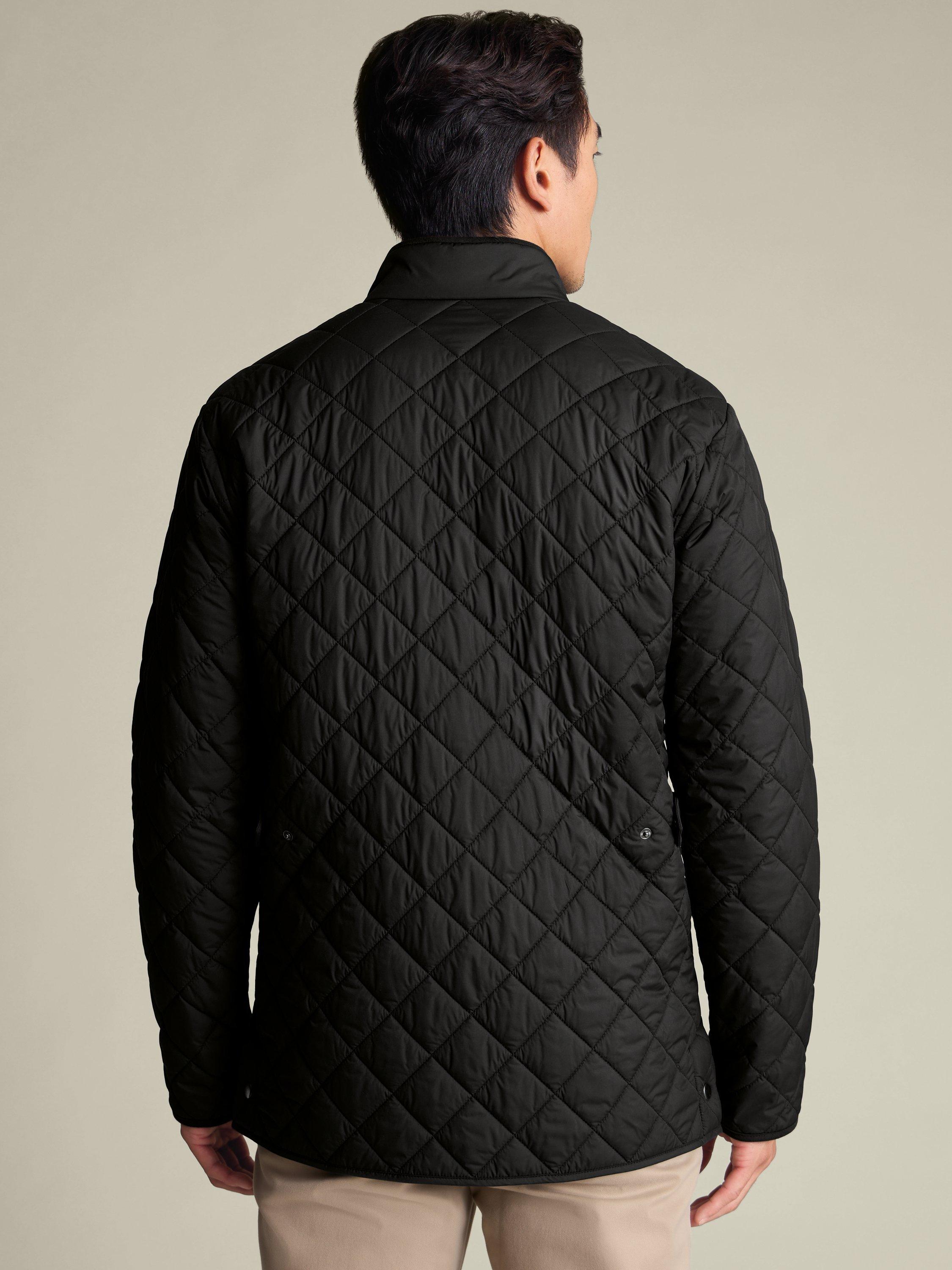 Product image 3 of 6, which shows Charles Tyrwhitt Diamond Quilted Jacket, Black, L