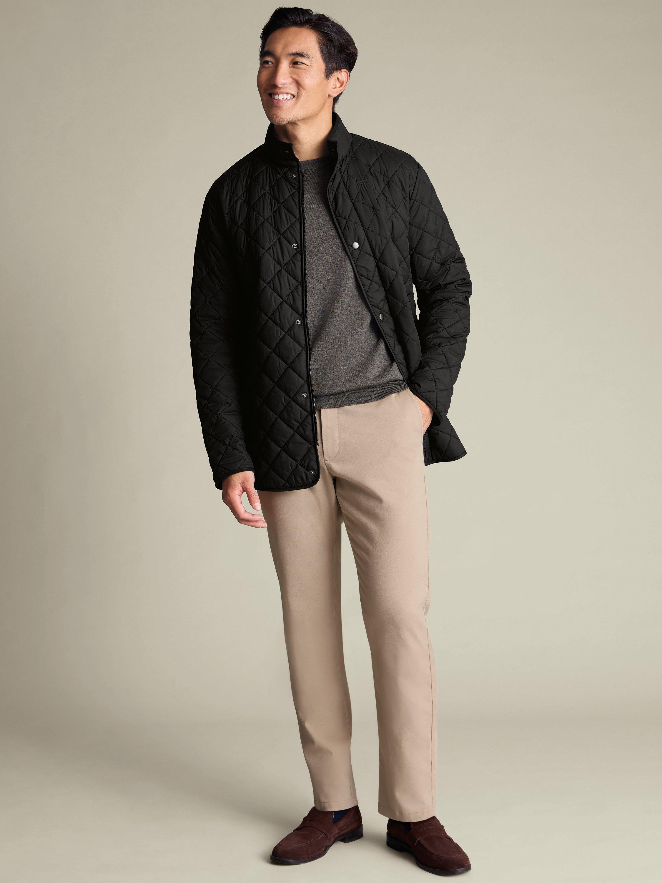 Product image 6 of 6, which shows Charles Tyrwhitt Diamond Quilted Jacket, Black, L