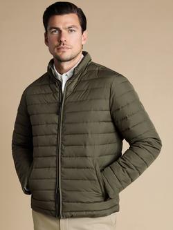 Charles Tyrwhitt Zip Front Quilted Jacket, Olive Green, Olive Green
