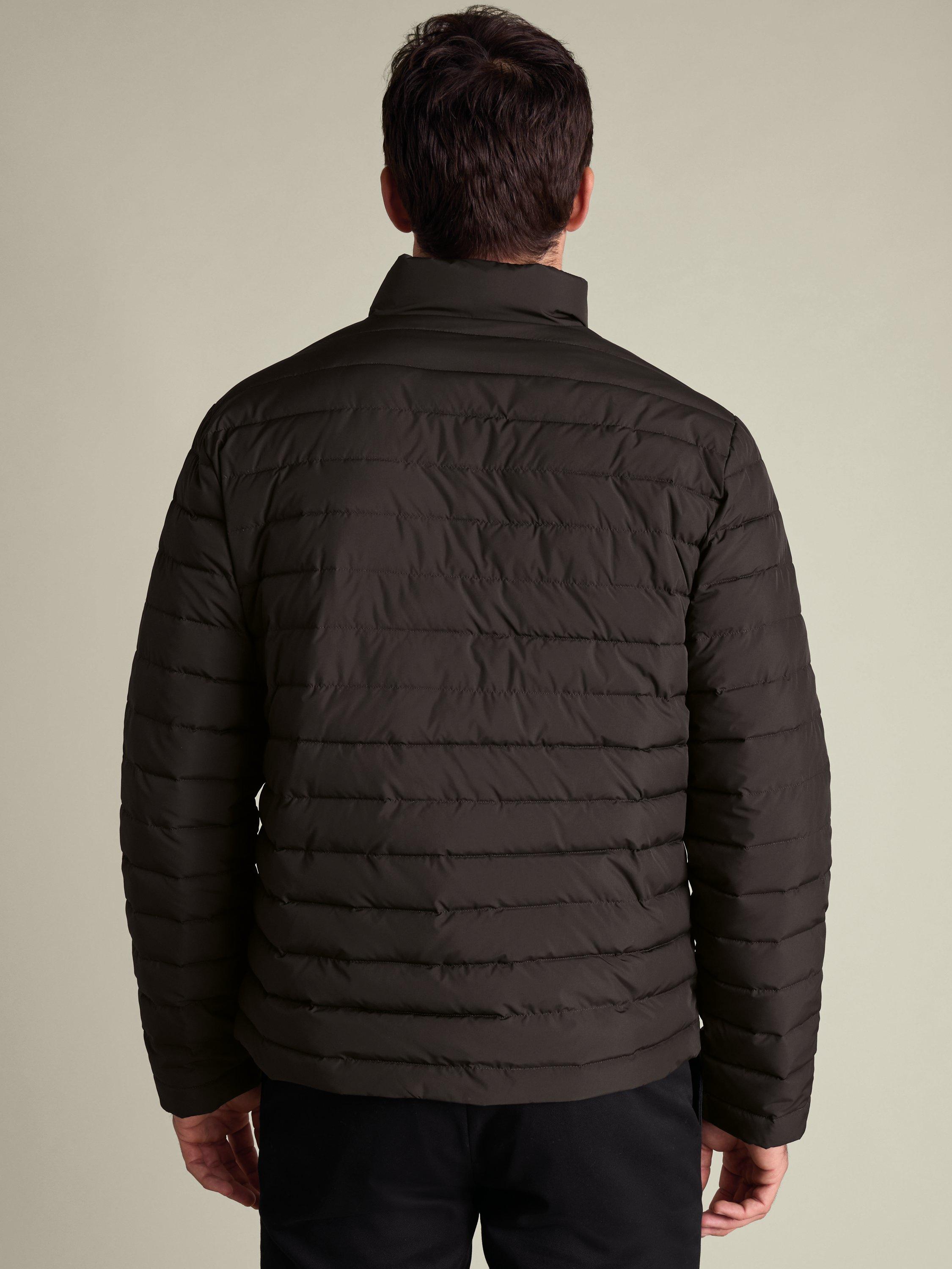 Product image 2 of 5, which shows Charles Tyrwhitt Zip Front Quilted Jacket, Chocolate Brown, XL