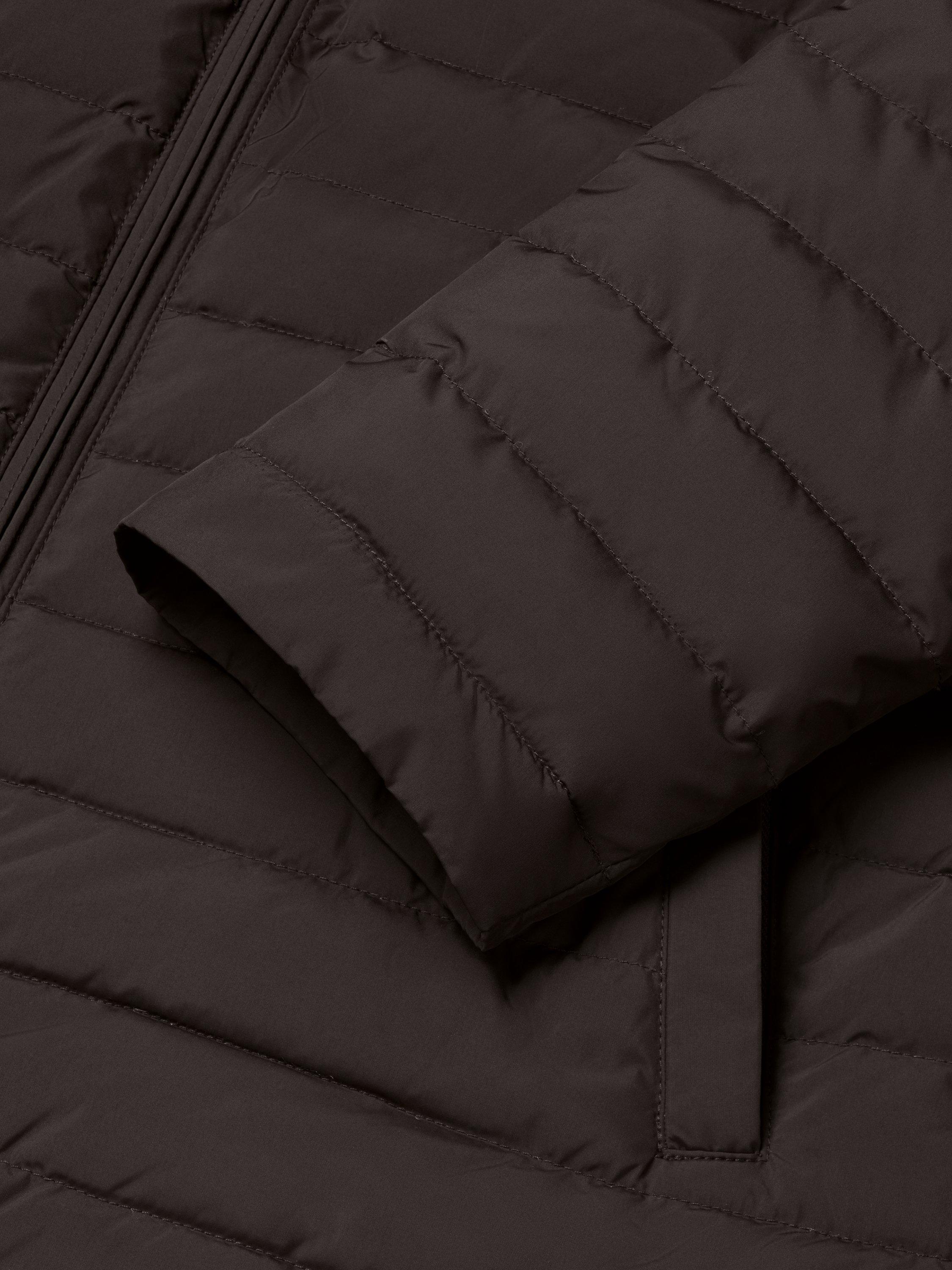 Product image 3 of 5, which shows Charles Tyrwhitt Zip Front Quilted Jacket, Chocolate Brown, XL
