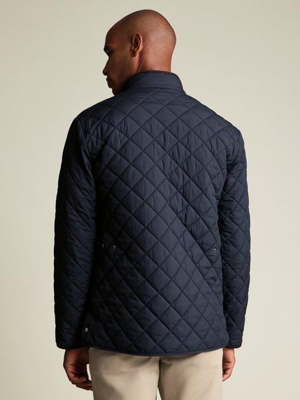 Charles Tyrwhitt Diamond Quilted Jacket - view 2, Navy