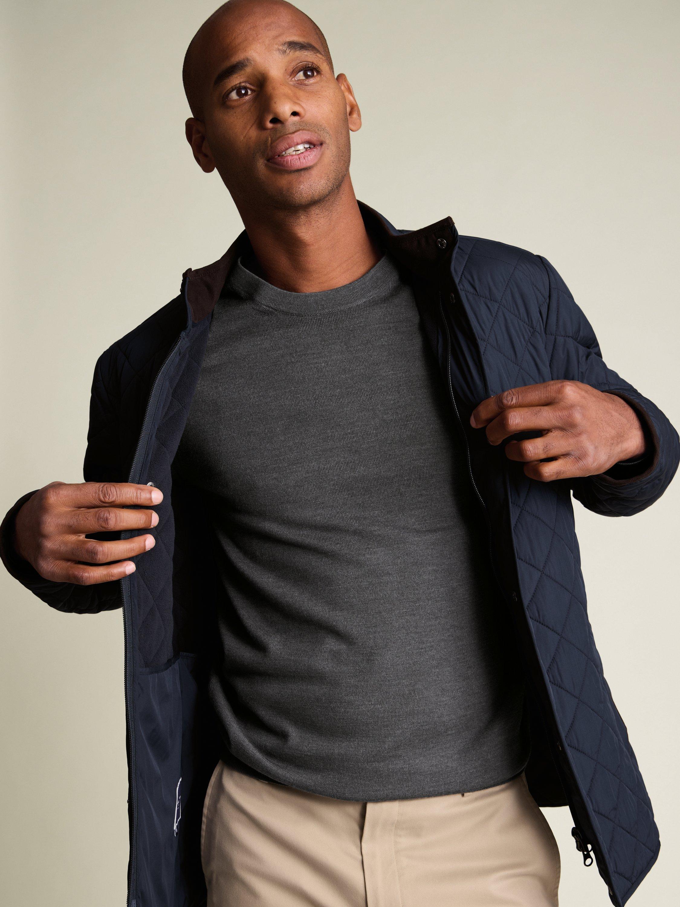 Product image 5 of 6, which shows Charles Tyrwhitt Diamond Quilted Jacket, Navy, S