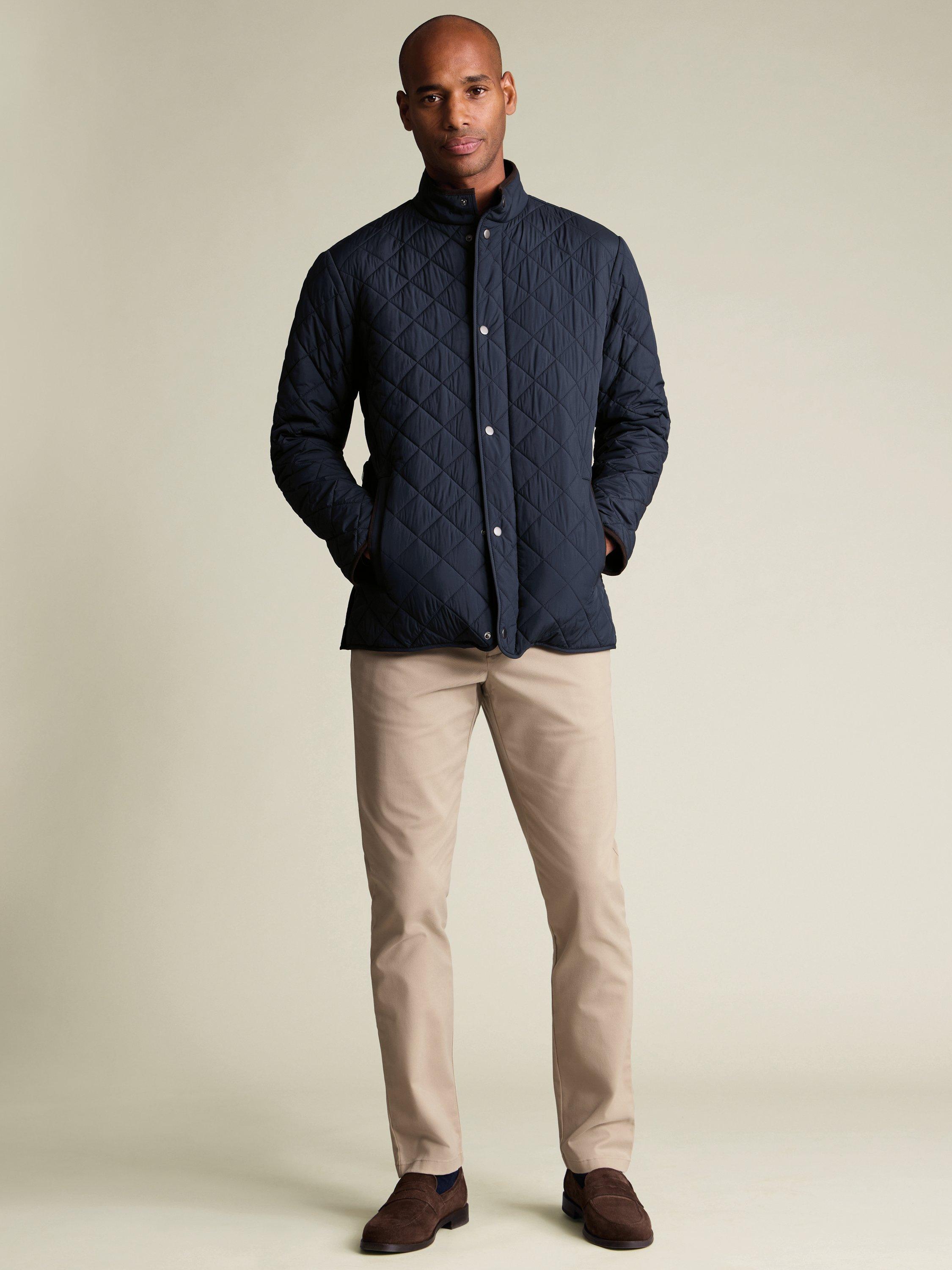 Product image 6 of 6, which shows Charles Tyrwhitt Diamond Quilted Jacket, Navy, S